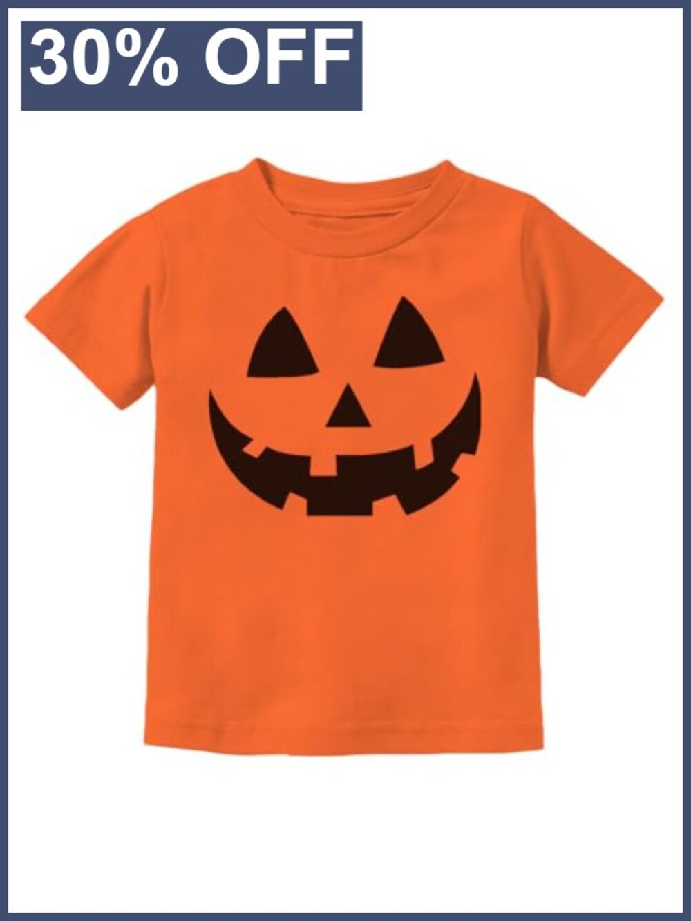 Kids Halloween Pumpkin Face Tee Short Sleeve Crew Neck Graphic